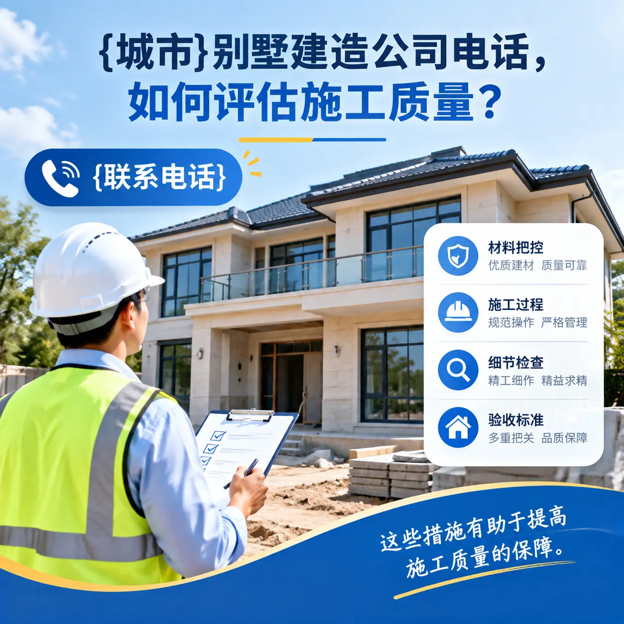 独山别墅建造公司电话,如何评估施工质量?